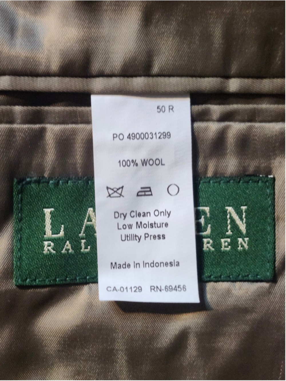 Men's Lauren Ralph Lauren Sport Coat 50R Brown Black Houndstooth Blazer - Picture 5 of 6